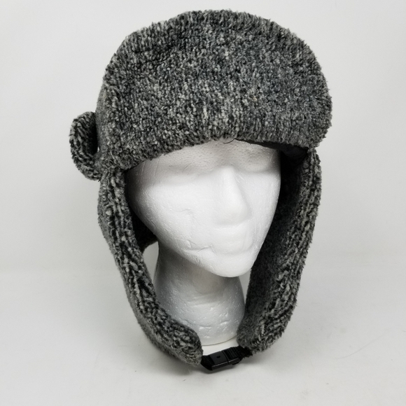 Broner Mens Trapper Hat Knit Plush Gray Size XL Unsex Quilted Lining Warm Winter - Picture 4 of 11